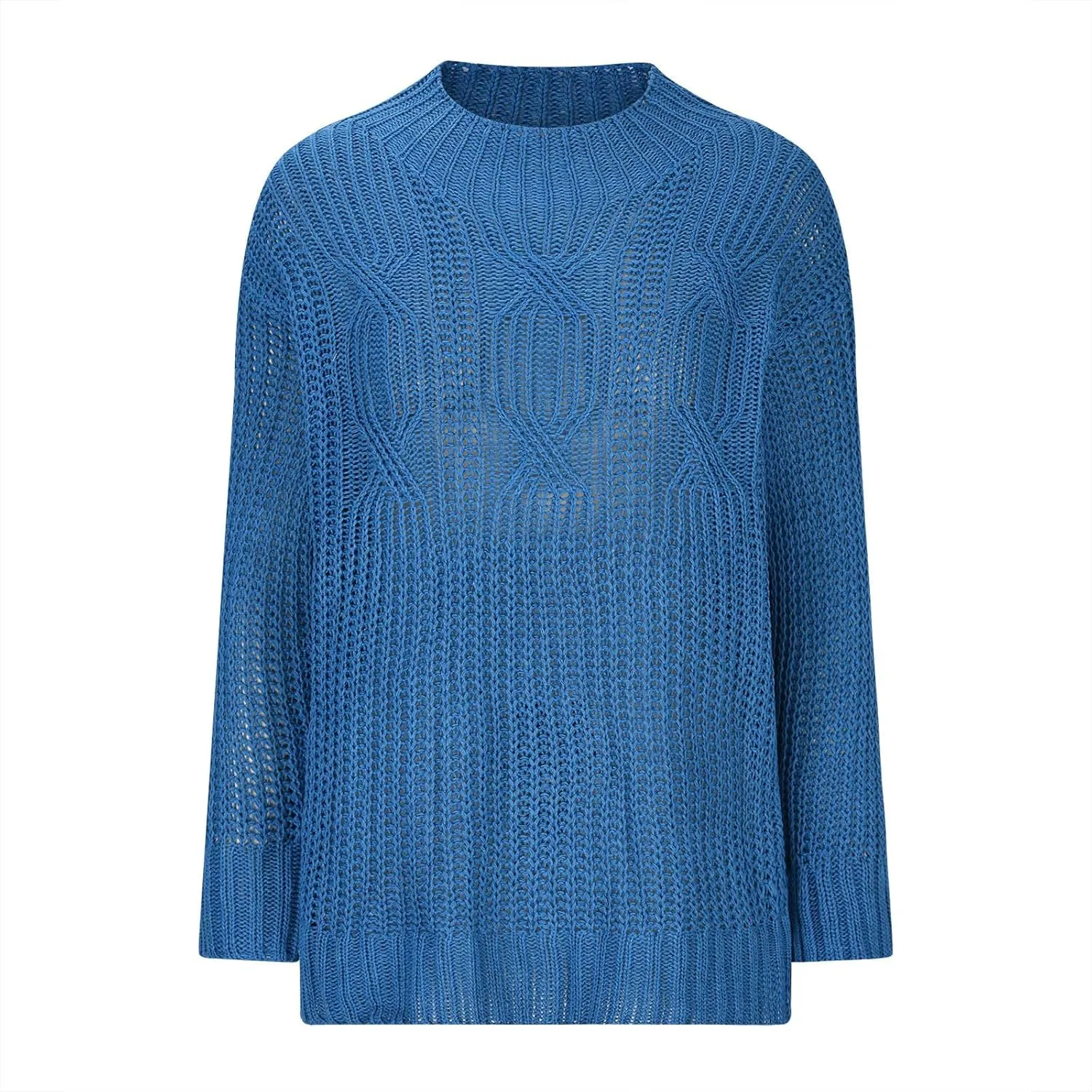 Women's Fall Winter Oversized Pullover Sweaters Casual Crewneck Long Sleeve Loose Fit Chunky Cable Knit Jumper Tops