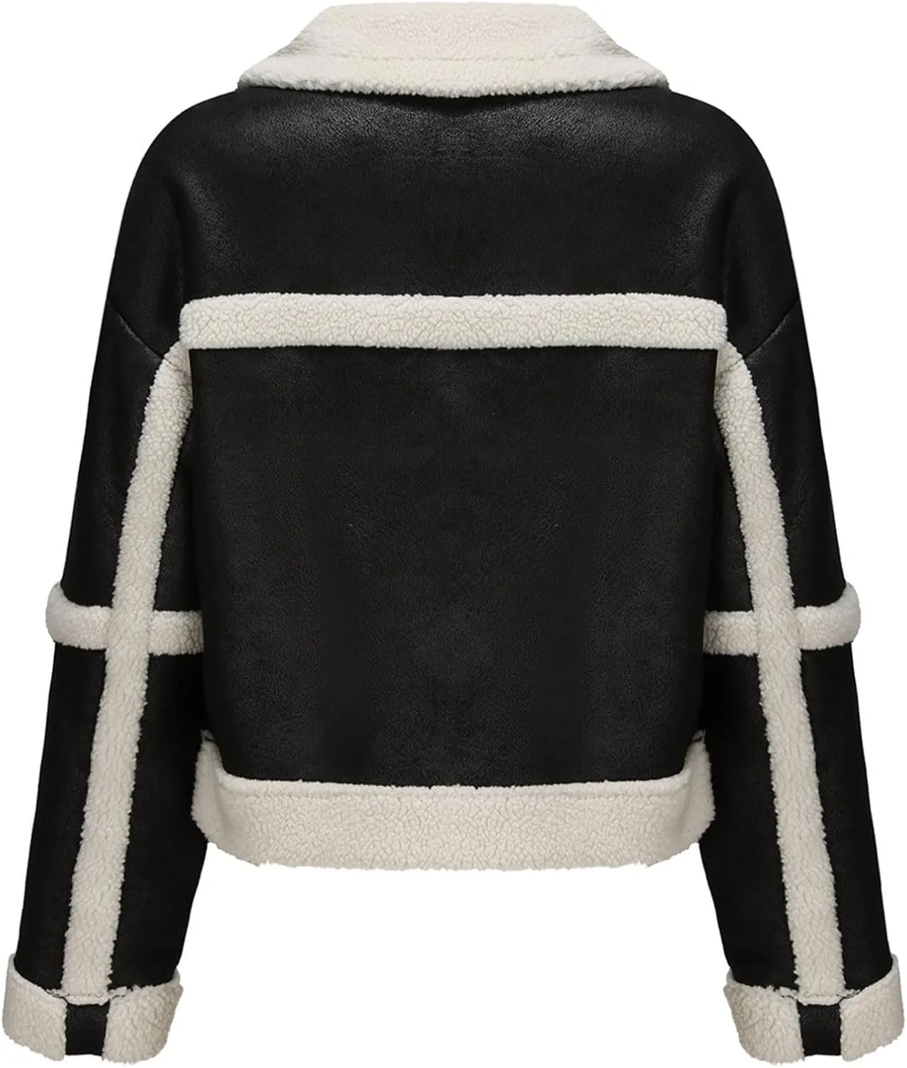 Womens Faux Suede Jacket Ladies Casual Faux Leather Windproof Jackets Fall Winter Warm Plush Outwear PU Moto Jacket