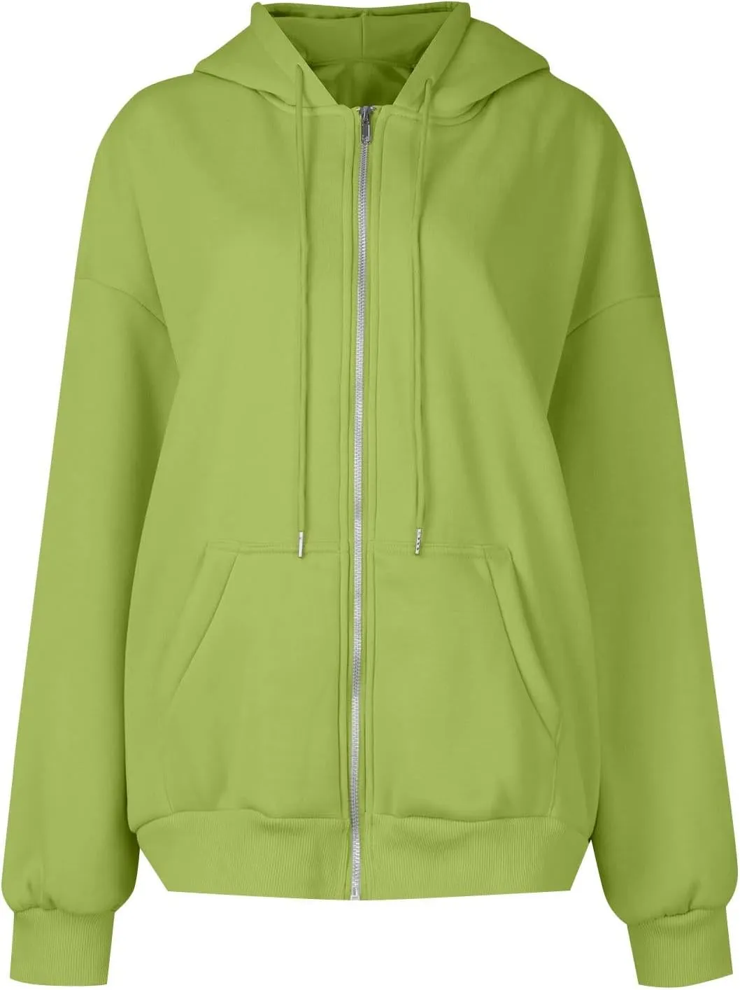 Women's Full Zip Up Hoodie Long Sleeve Hooded Sweatshirts Casual Fall Jacket Coat 2024 Fashion Outfits