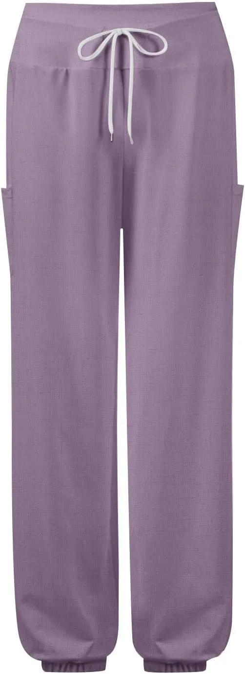 Women's Harem Pants, Hippie Palazzo Pants Boho Joggers High Waist Drawstring Trousers Flowy Clothes Pant with Pockets A1
