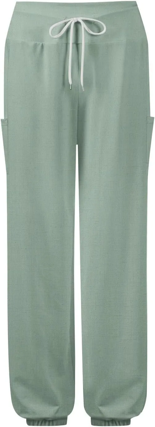 Women's Harem Pants, Hippie Palazzo Pants Boho Joggers High Waist Drawstring Trousers Flowy Clothes Pant with Pockets A1