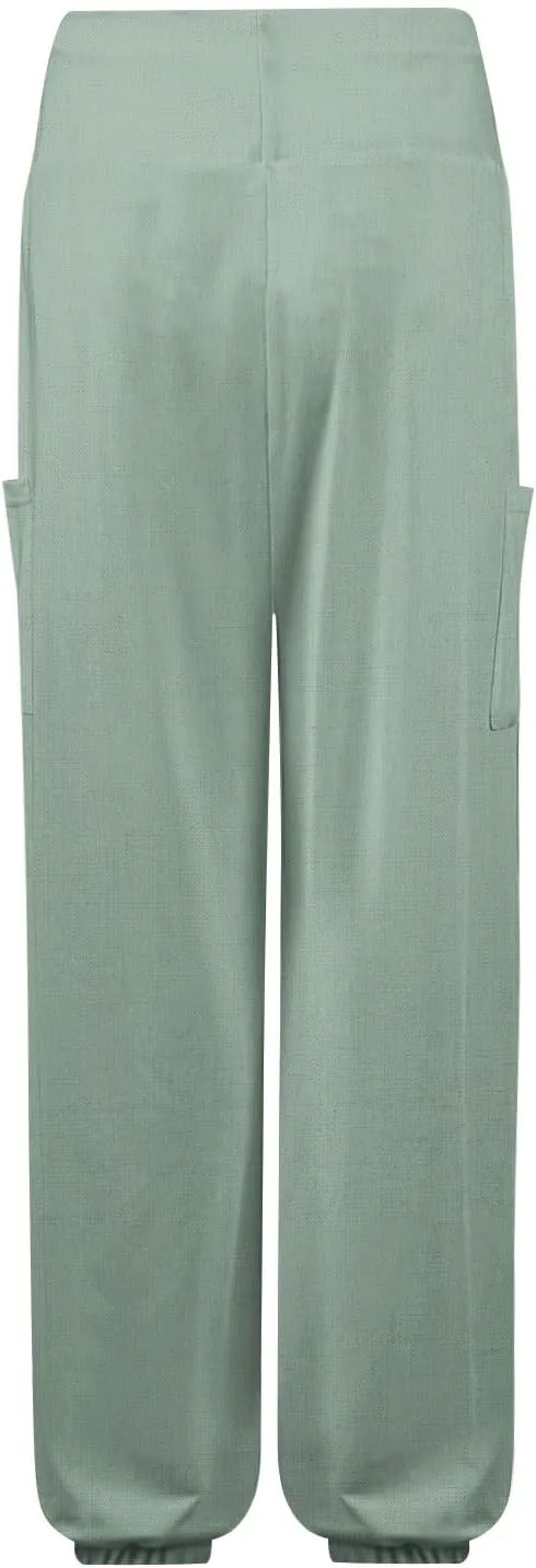 Women's Harem Pants, Hippie Palazzo Pants Boho Joggers High Waist Drawstring Trousers Flowy Clothes Pant with Pockets A1