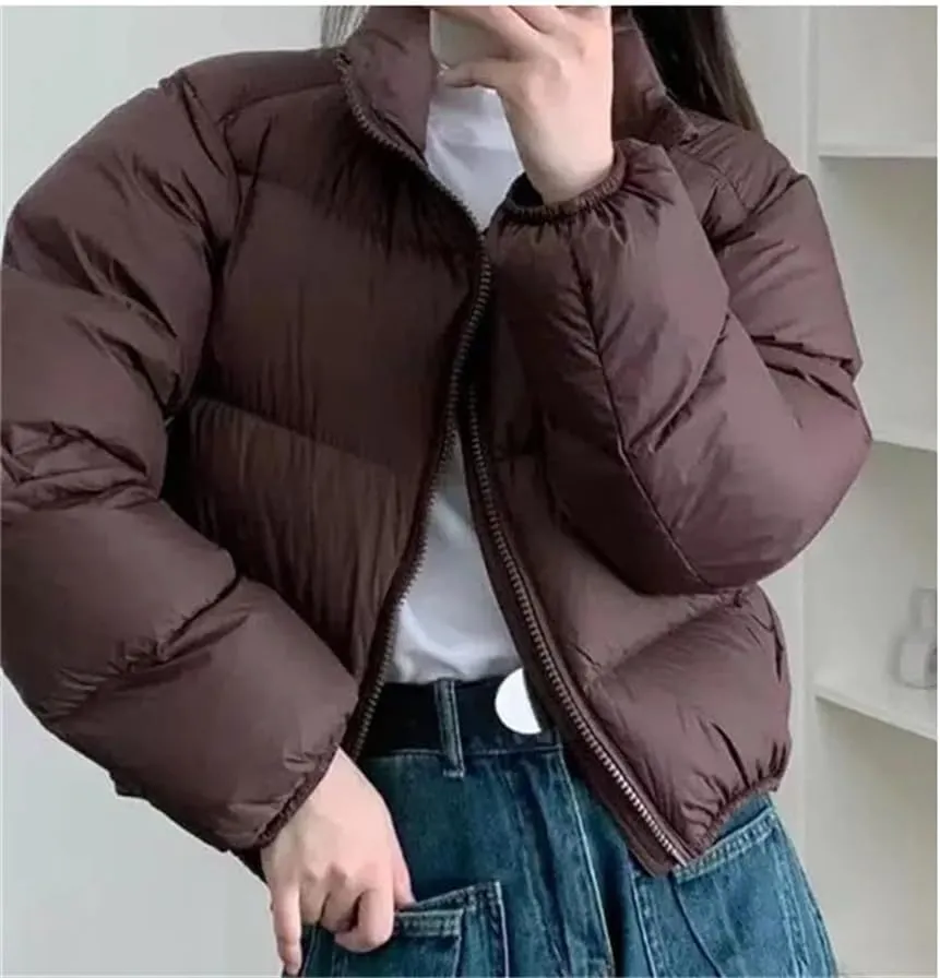 Women's Jacket Stand Collar Short Cotton-Padded Jacket Thickening Warm Parkas Winter Jackets Coat
