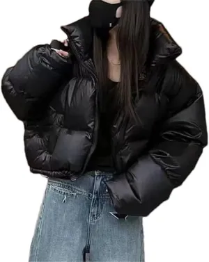 Women's Jacket Stand Collar Short Cotton-Padded Jacket Thickening Warm Parkas Winter Jackets Coat