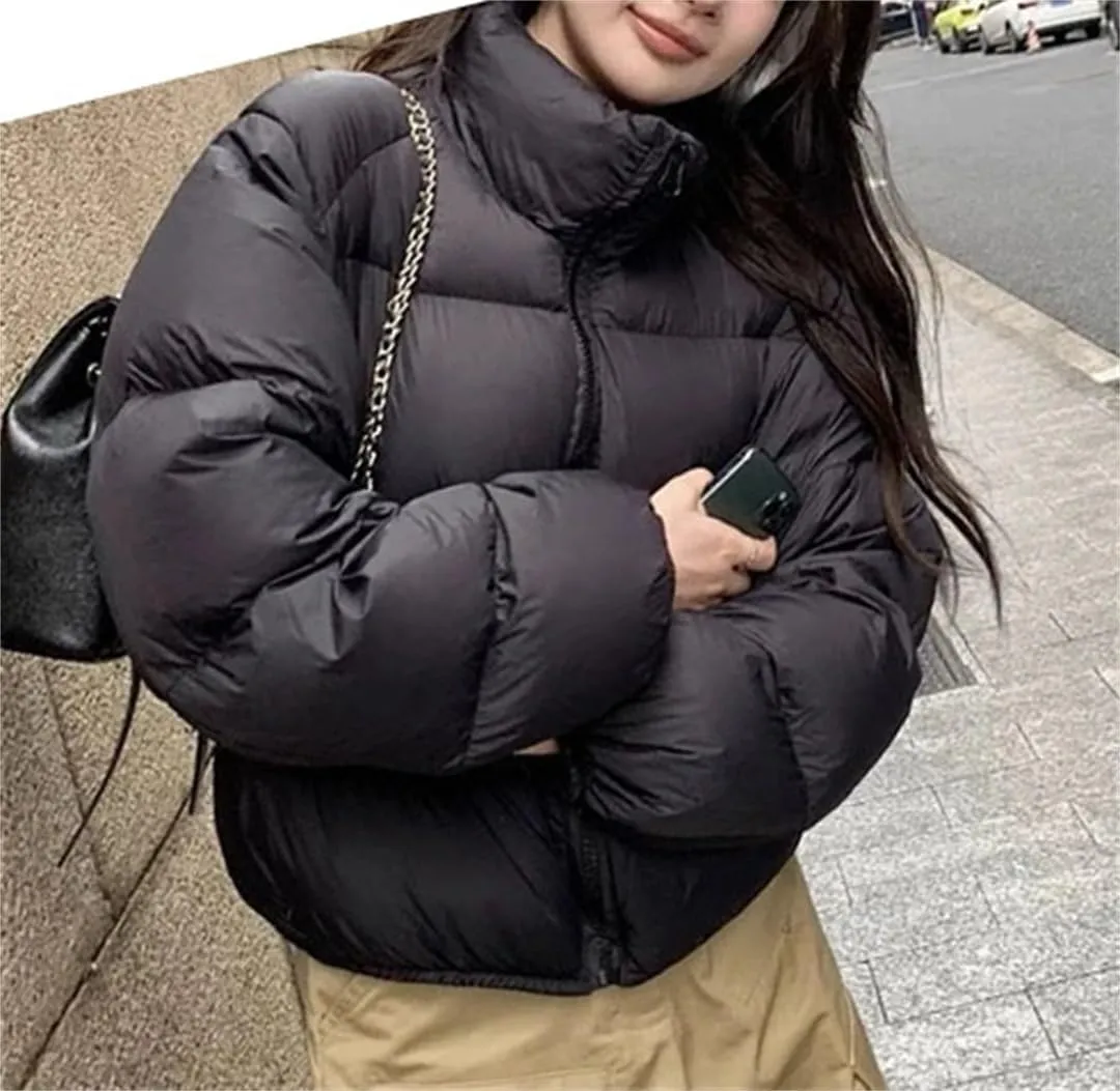 Women's Jacket Stand Collar Short Cotton-Padded Jacket Thickening Warm Parkas Winter Jackets Coat