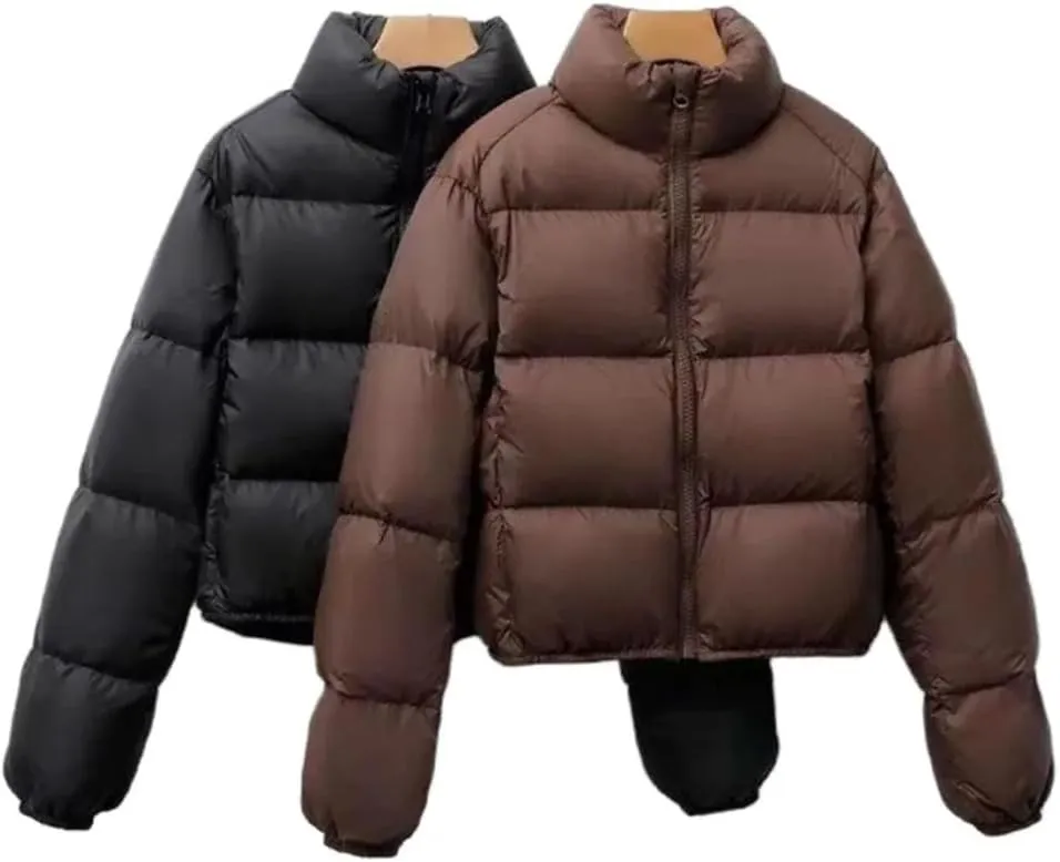 Women's Jacket Stand Collar Short Cotton-Padded Jacket Thickening Warm Parkas Winter Jackets Coat