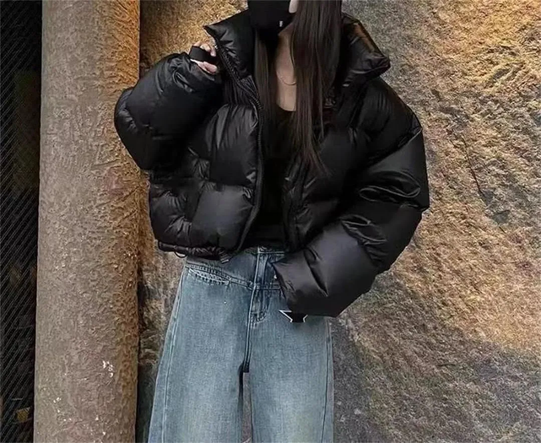 Women's Jacket Stand Collar Short Cotton-Padded Jacket Thickening Warm Parkas Winter Jackets Coat