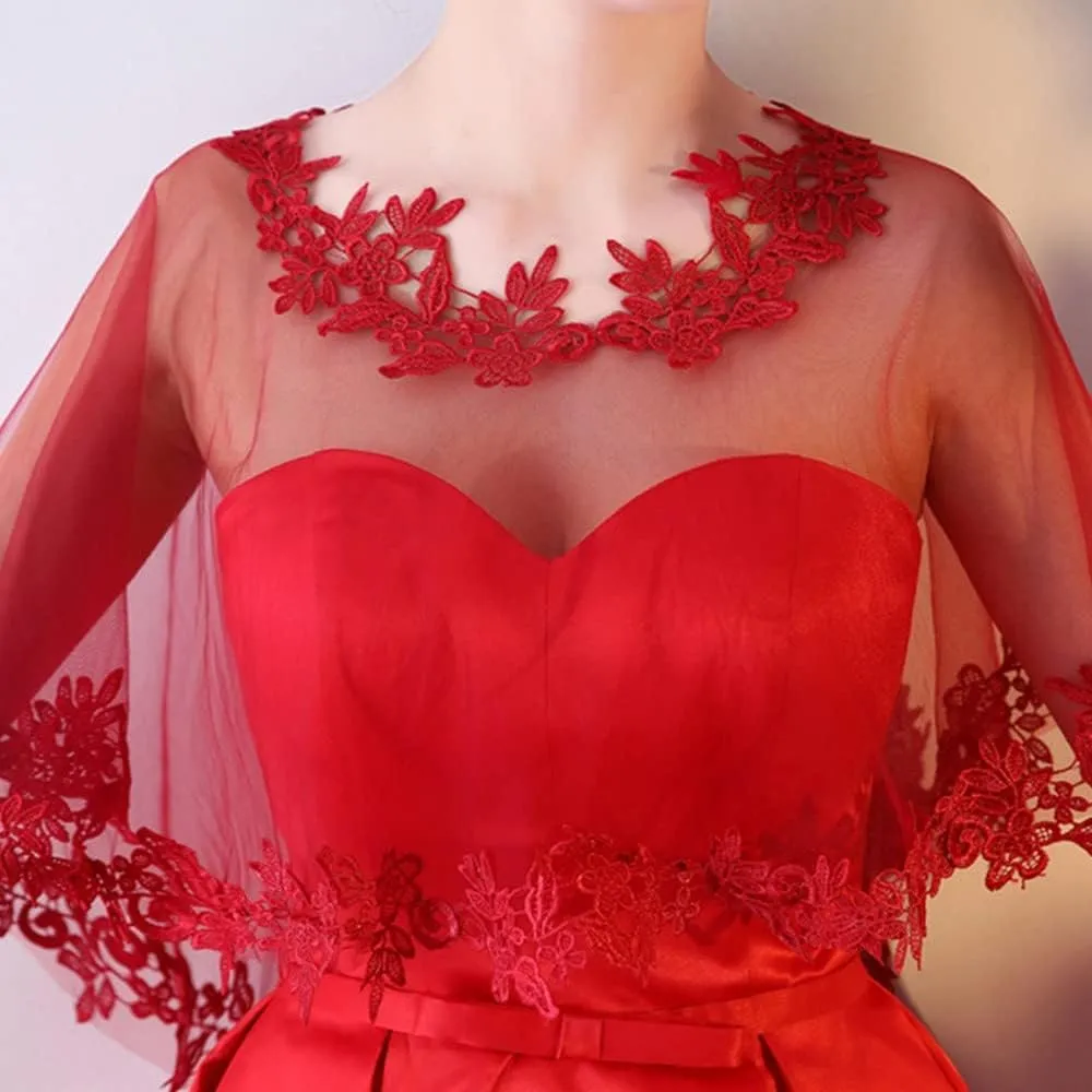 Women's Lace Wedding Bridal Bolero Jackets Shawl Formal Party Prom Evening Cape for Bride Bridesmaid Wrap Shrugs