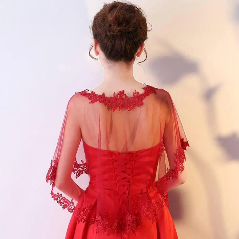 Women's Lace Wedding Bridal Bolero Jackets Shawl Formal Party Prom Evening Cape for Bride Bridesmaid Wrap Shrugs