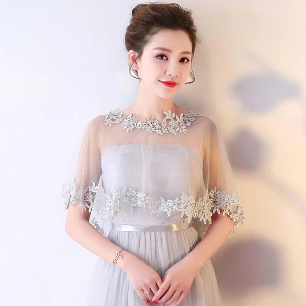 Women's Lace Wedding Bridal Bolero Jackets Shawl Formal Party Prom Evening Cape for Bride Bridesmaid Wrap Shrugs