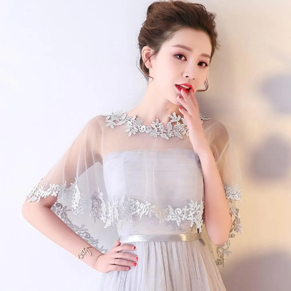 Women's Lace Wedding Bridal Bolero Jackets Shawl Formal Party Prom Evening Cape for Bride Bridesmaid Wrap Shrugs