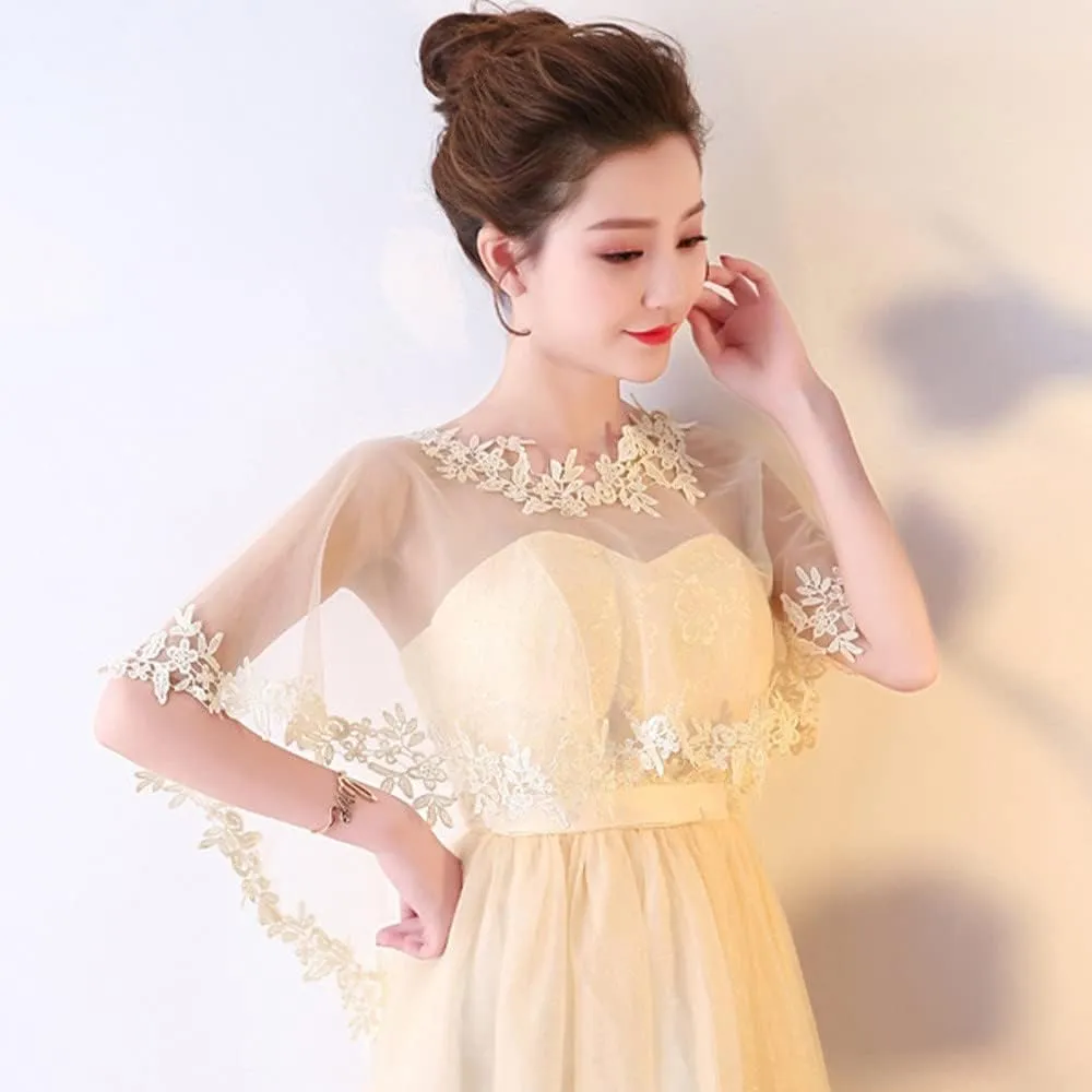 Women's Lace Wedding Bridal Bolero Jackets Shawl Formal Party Prom Evening Cape for Bride Bridesmaid Wrap Shrugs