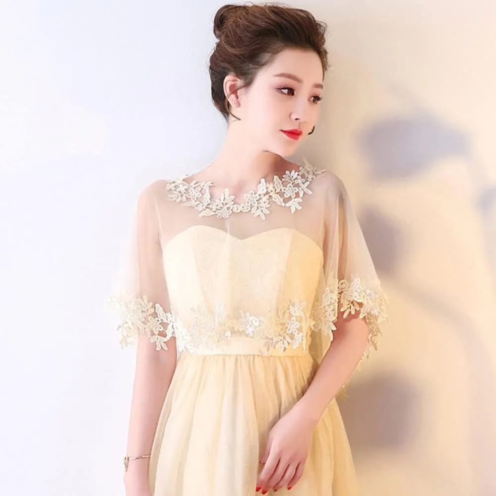 Women's Lace Wedding Bridal Bolero Jackets Shawl Formal Party Prom Evening Cape for Bride Bridesmaid Wrap Shrugs