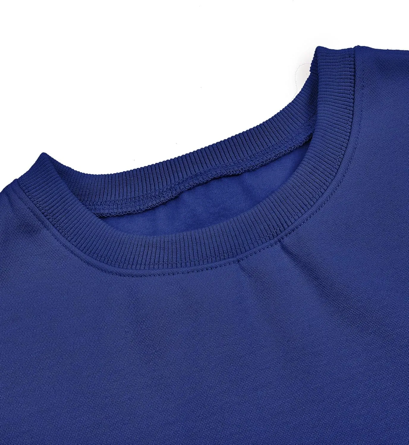 Women's Long Sleeve Round Neck Cropped Sweatshirts Cute Loose Fit Pullover Tops