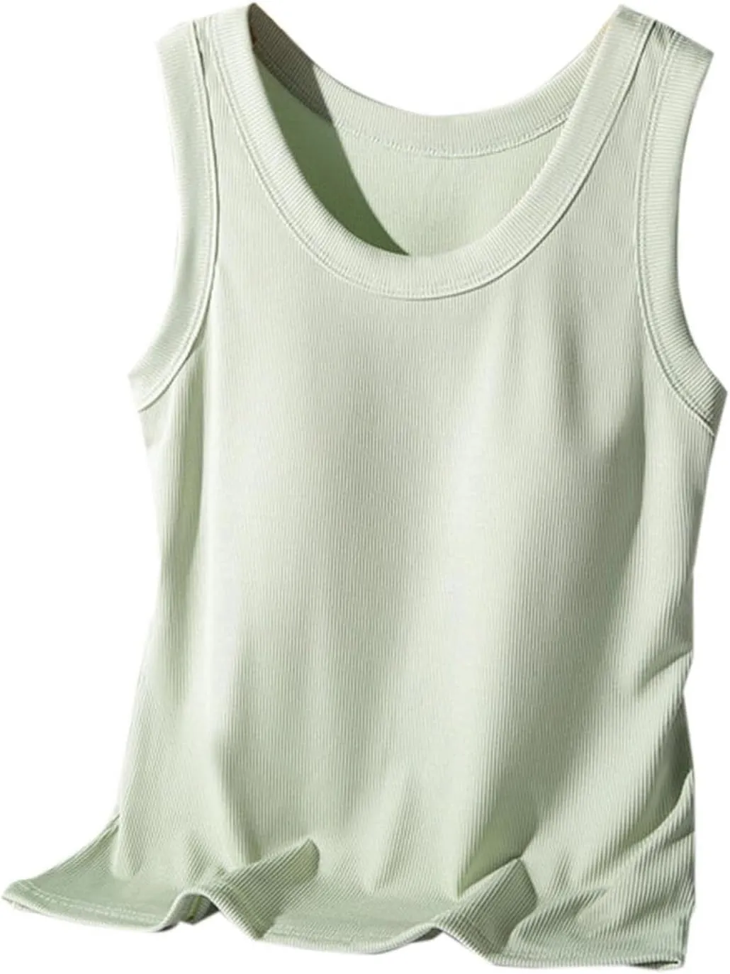Womens Modal Built-in Bra Padded Camisole Solid Soft Yoga Tanks Tops Sleeveless Casual Comfy Workout Basic Yoga Vest