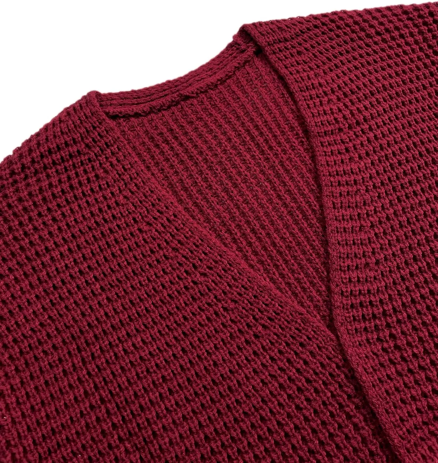Womens Oversized Lightweight Waffle Knit Long Cardigan Spring 2025 Trendy Casual Outfits Open Front Duster Sweater
