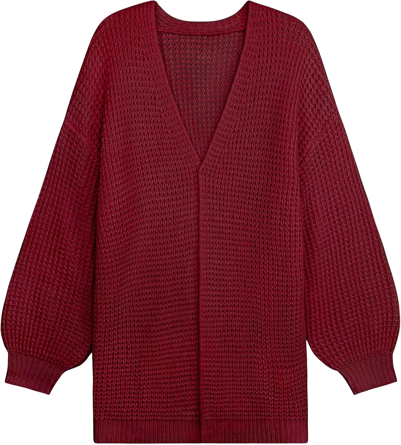 Womens Oversized Lightweight Waffle Knit Long Cardigan Spring 2025 Trendy Casual Outfits Open Front Duster Sweater