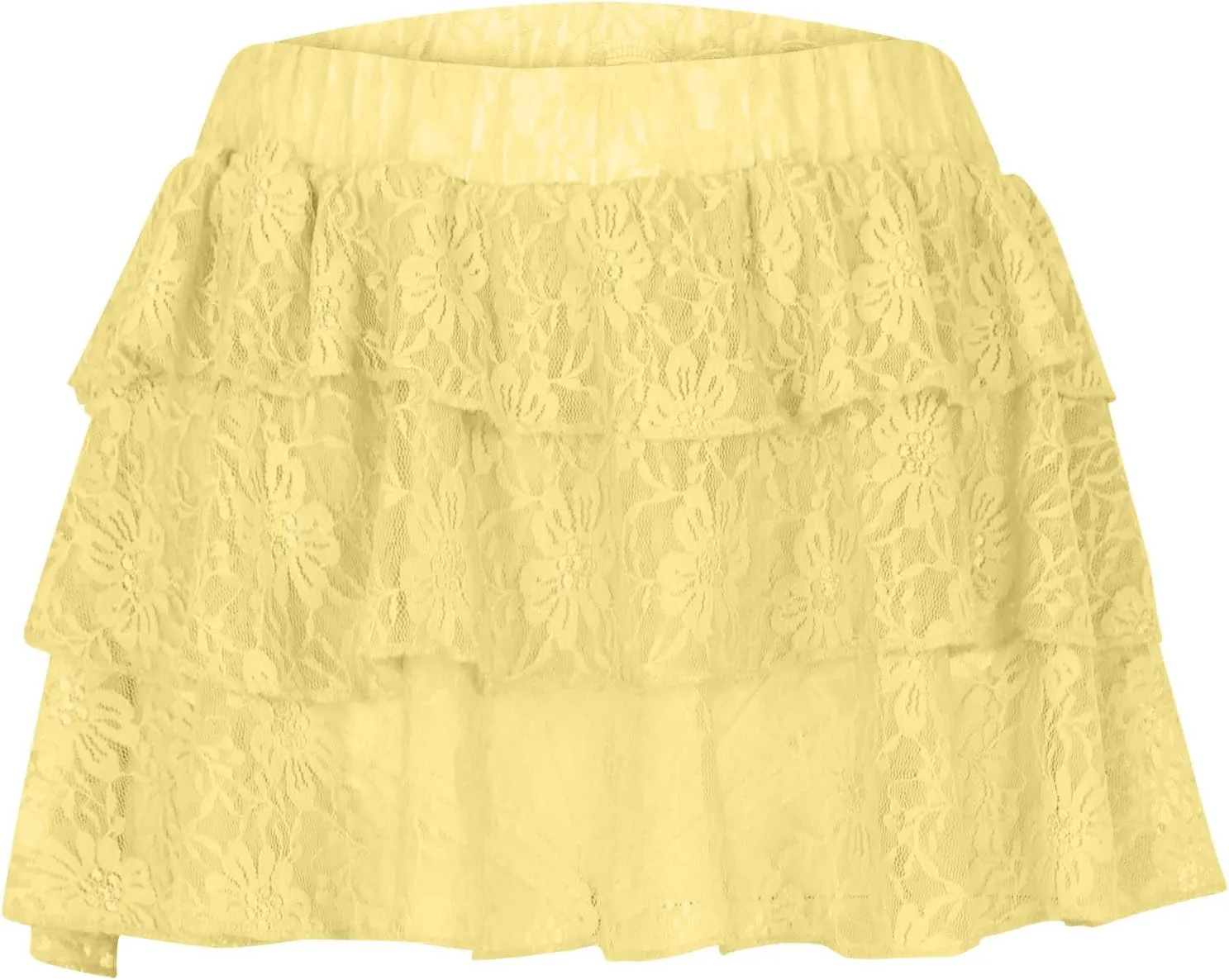 Womens Pleated Mini Skirt Sexy Lace Ruffle Low Rise Layered Skirt Y2k Pleated Flowy Short Underskirt Party Streetwear