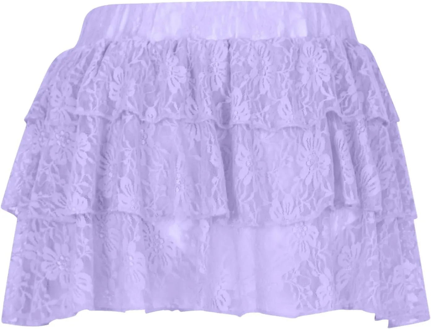 Womens Pleated Mini Skirt Sexy Lace Ruffle Low Rise Layered Skirt Y2k Pleated Flowy Short Underskirt Party Streetwear