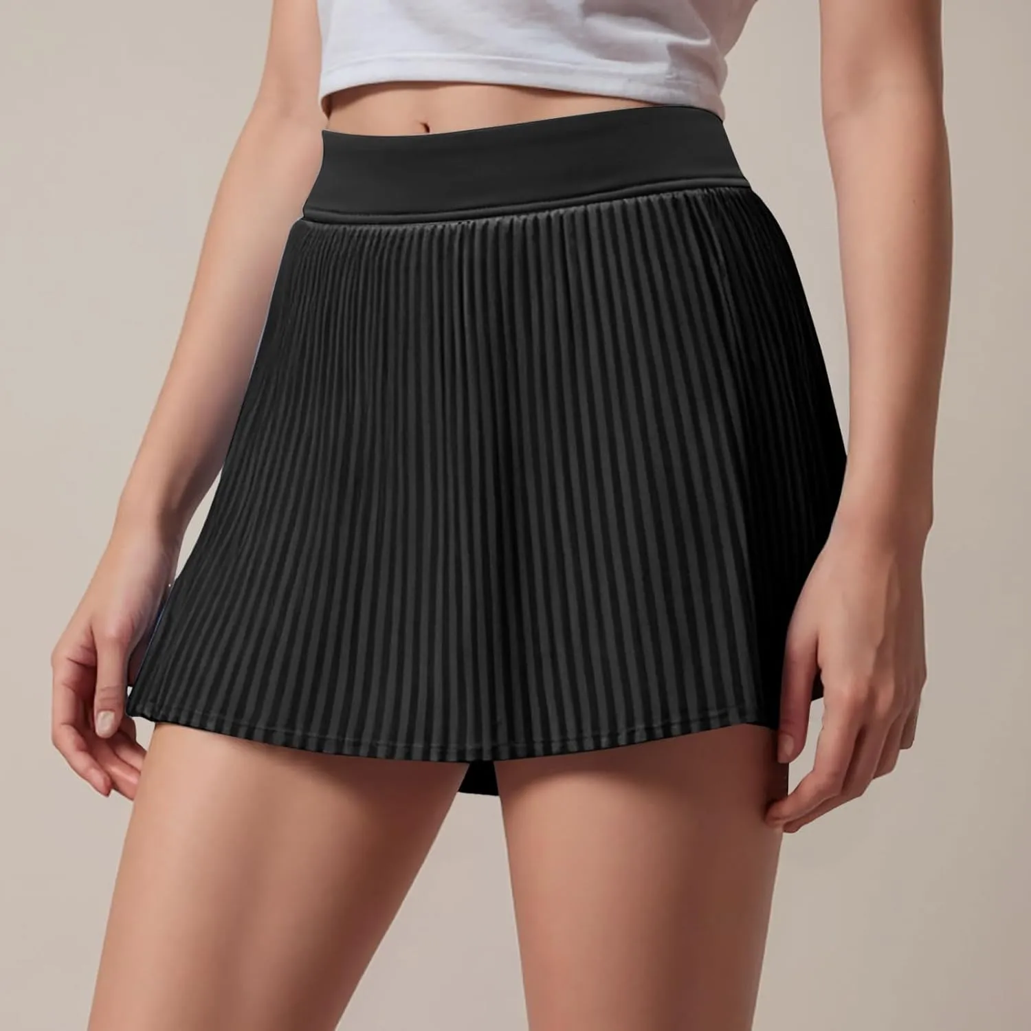Womens Pleated Tennis Skirts High Waisted Skorts Lightweight Skirt Flowy Athletic Skirt with Pocket
