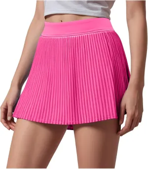 Womens Pleated Tennis Skirts High Waisted Skorts Lightweight Skirt Flowy Athletic Skirt with Pocket