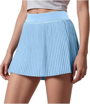 Womens Pleated Tennis Skirts High Waisted Skorts Lightweight Skirt Flowy Athletic Skirt with Pocket