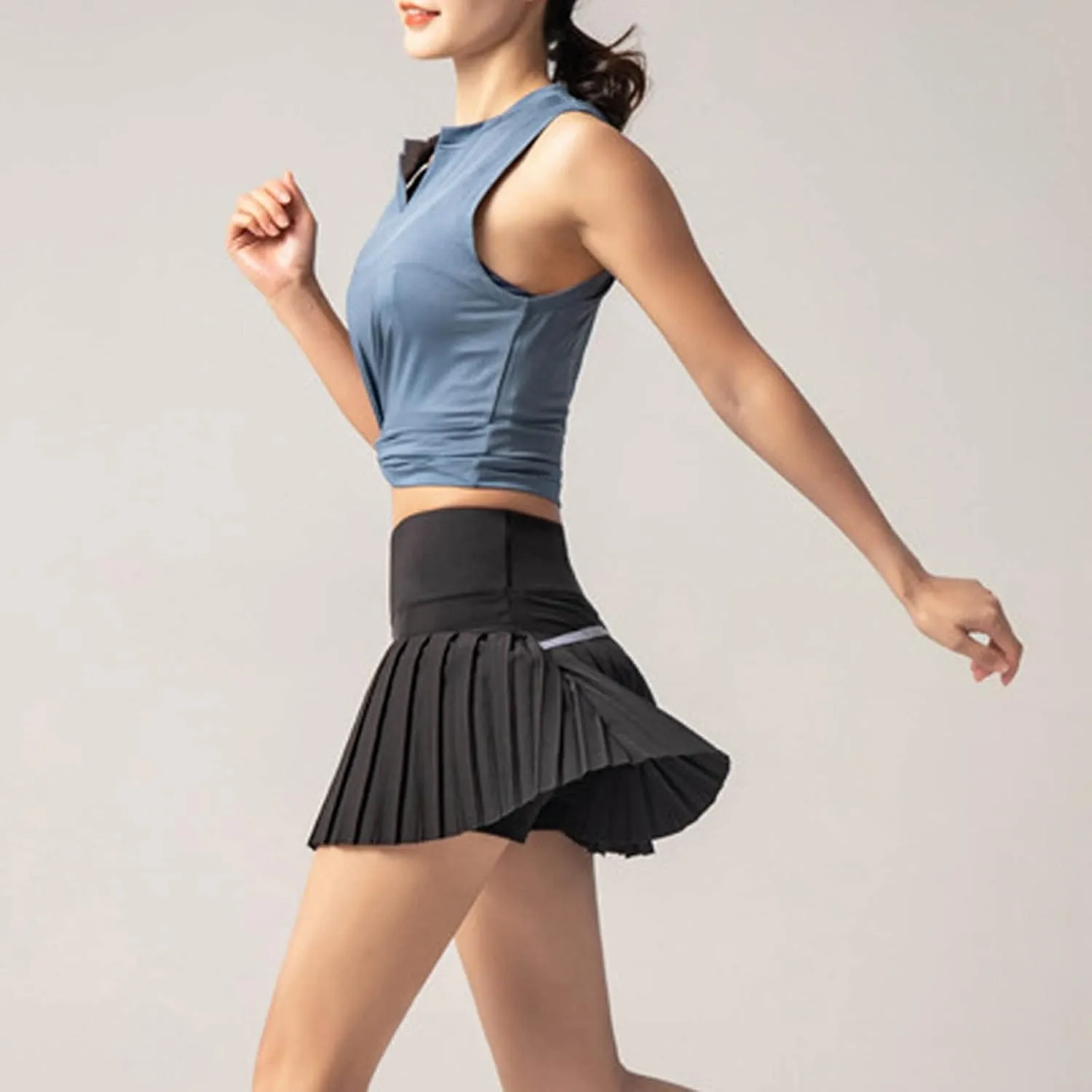 Womens Pleated Tennis Skirts with Shorts Preppy High Waisted Mini Skirt Golf Skort Athletic Skirts Active Workout Pickball