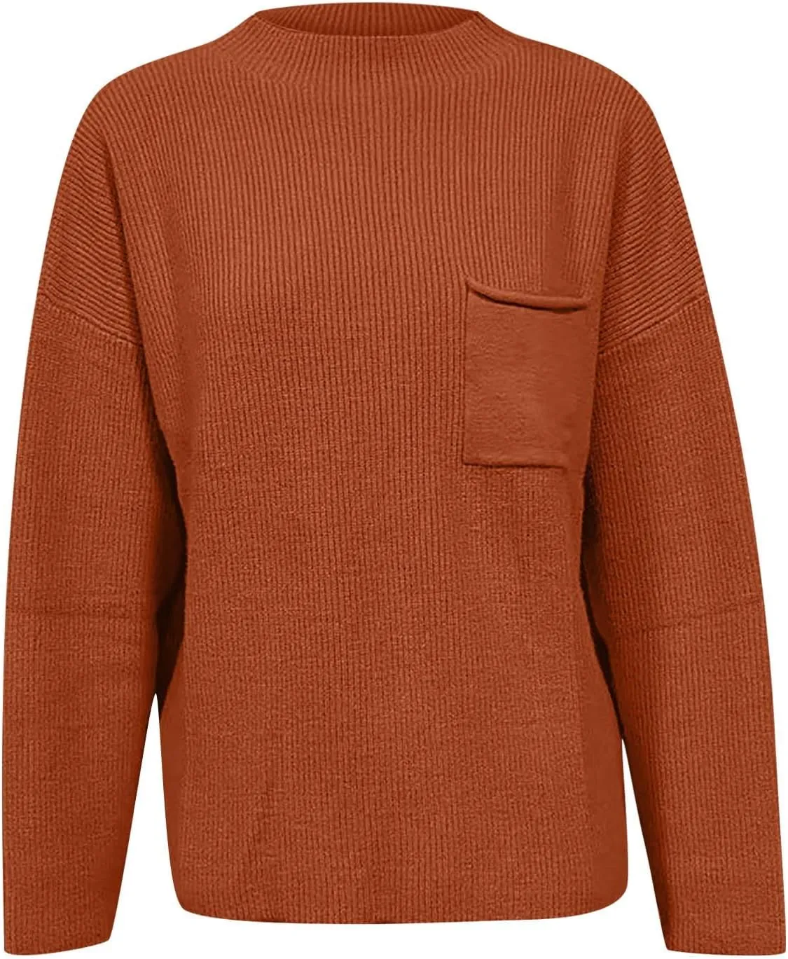 Women's Ribbed Knit Mock Turtleneck Sweater Pullover Tops V Neck Vacation 2024 Fall Striped Color Block Blouse