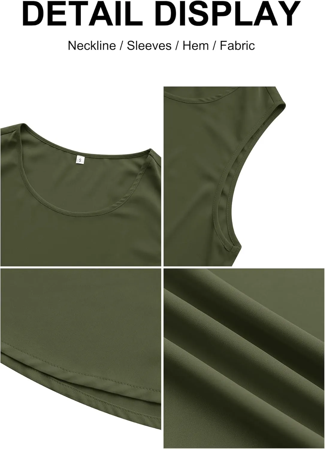 Women's Sleeveless Chiffon Tank Top Business Casual Blouse Tunic Top