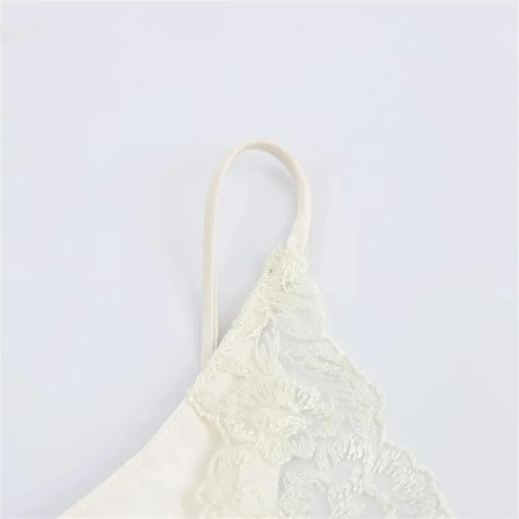 Women's Solid Color Lace V-Neck Loose Camisole
