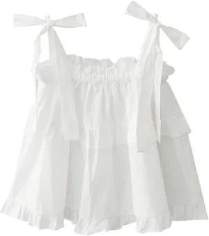 Women's Solid Color Loose Pleated Camisole