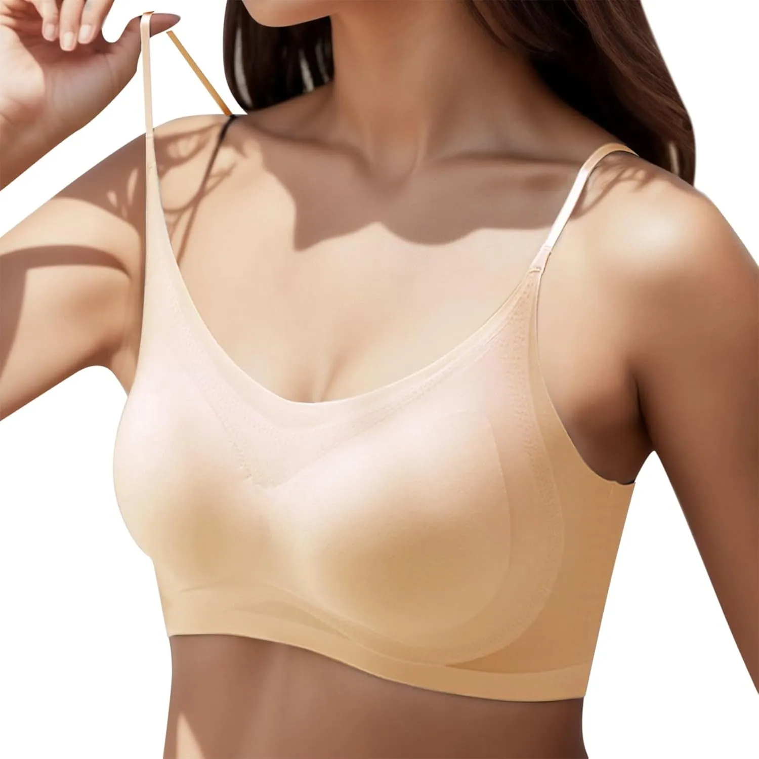 Womens Sports Bras Spaghetti Strap Padded Bras Plus Size Workout Bras Wireless Casual Camisole Workout Yoga Gym Tops
