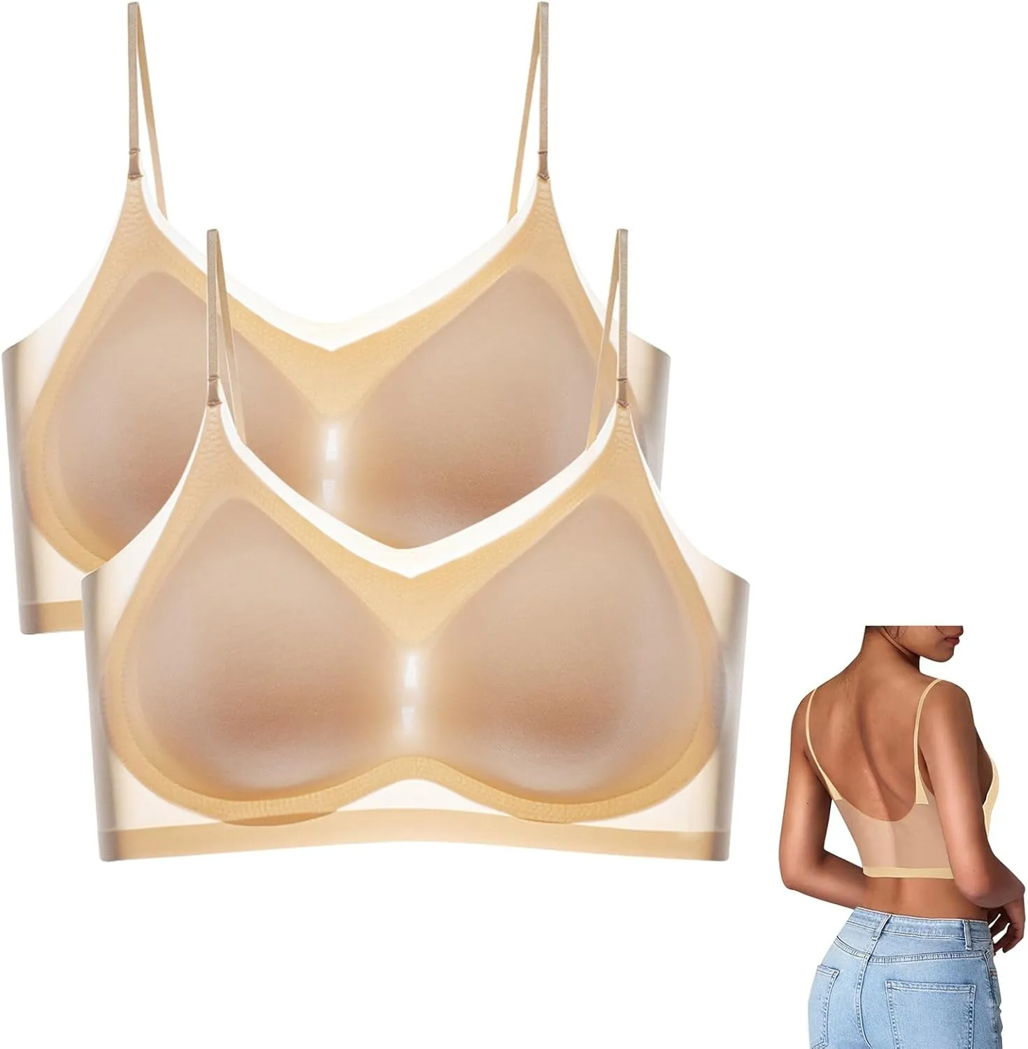 Womens Sports Bras Spaghetti Strap Padded Bras Plus Size Workout Bras Wireless Casual Camisole Workout Yoga Gym Tops