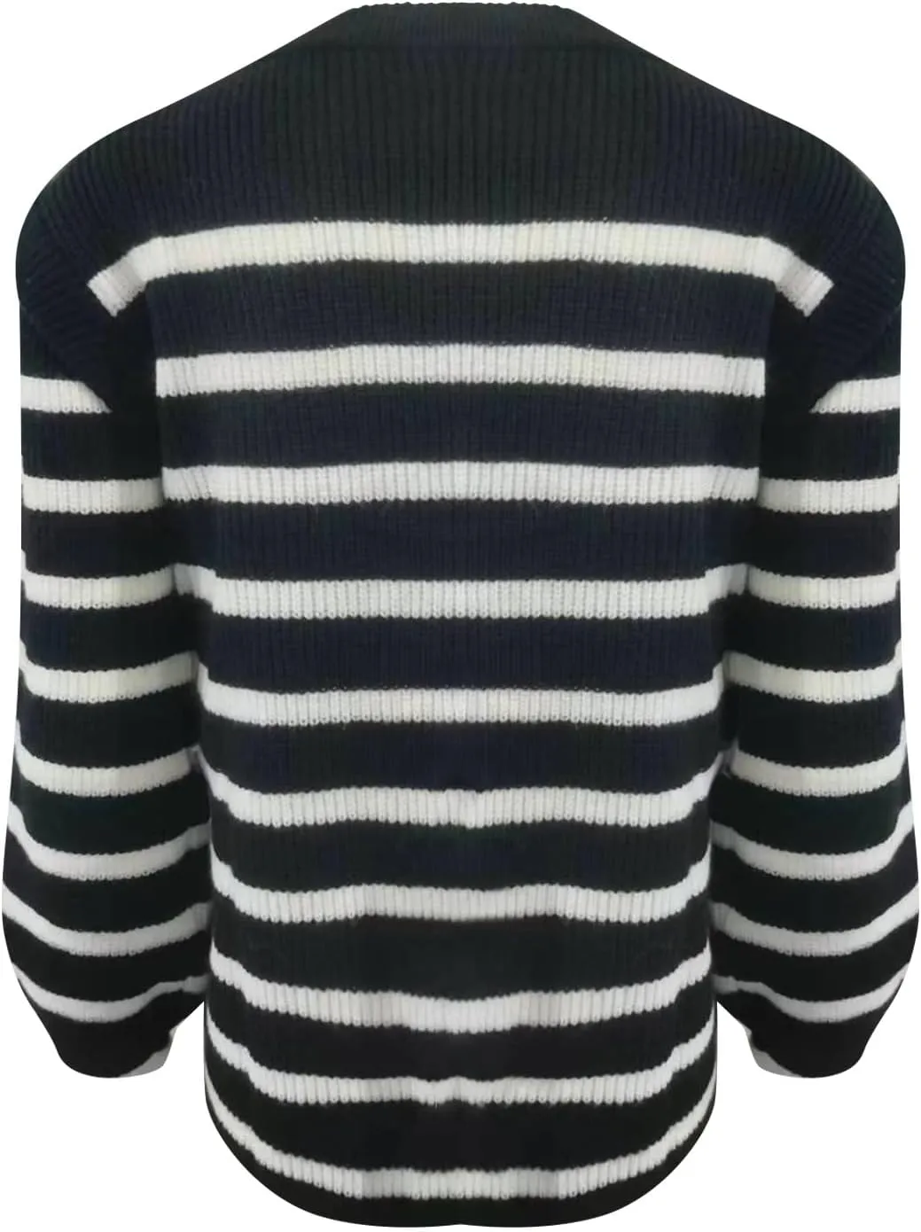 Womens Striped Color Block Sweaters Long Sleeve Crewneck Pullover Knit Jumper Tops Oversized Chic Blouse Shirt