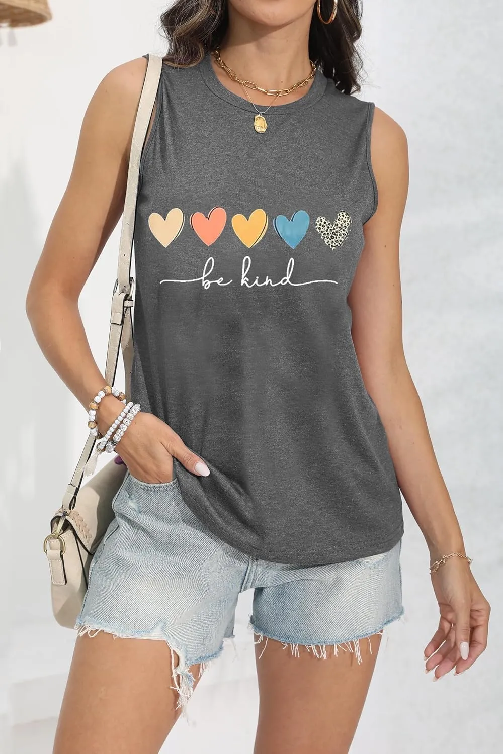Womens Summer Tank Tops Beach Vacation Fashion Outfits Clothes Loose Fit Casual Crewneck Spring Sleeveless Shirts
