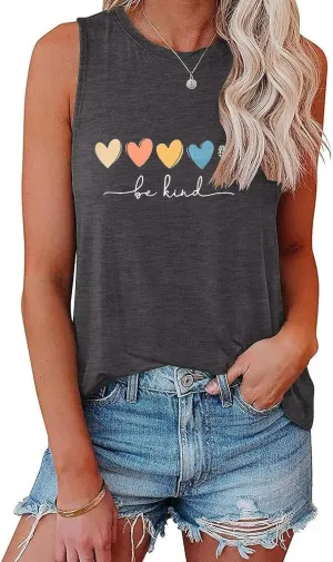 Womens Summer Tank Tops Beach Vacation Fashion Outfits Clothes Loose Fit Casual Crewneck Spring Sleeveless Shirts