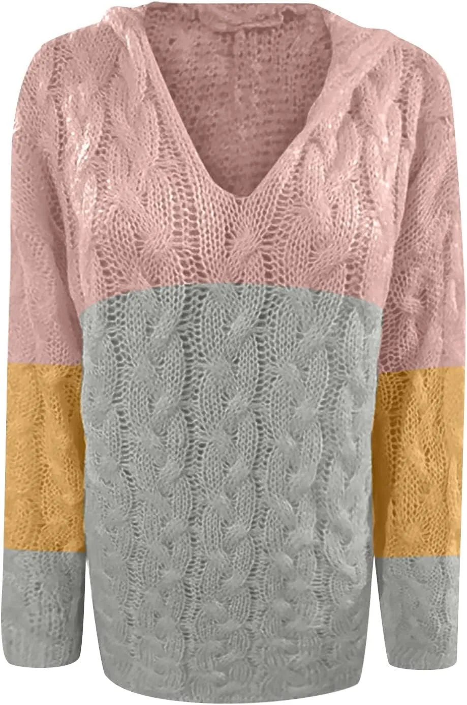 Women's Sweaters Hoodies Casual Oversized V Neck Sexy Hollow Crochet Sweater Long Sleeve Pullover Loose Tops