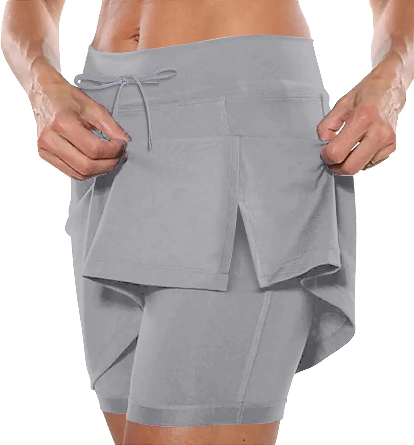 Women's Tennis Golf Skirts Elastic Yoga Skorts with Pockets for Women Tummy Control Floral Print 2025 Spring Running Shorts