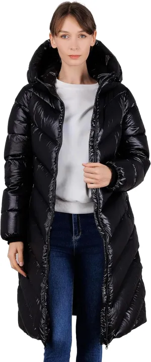 Women's Thickened Down Jacket - Winter Hooded Short Puffy Packable Jacket, Warm Puffer Down Coat for Christmas Gift