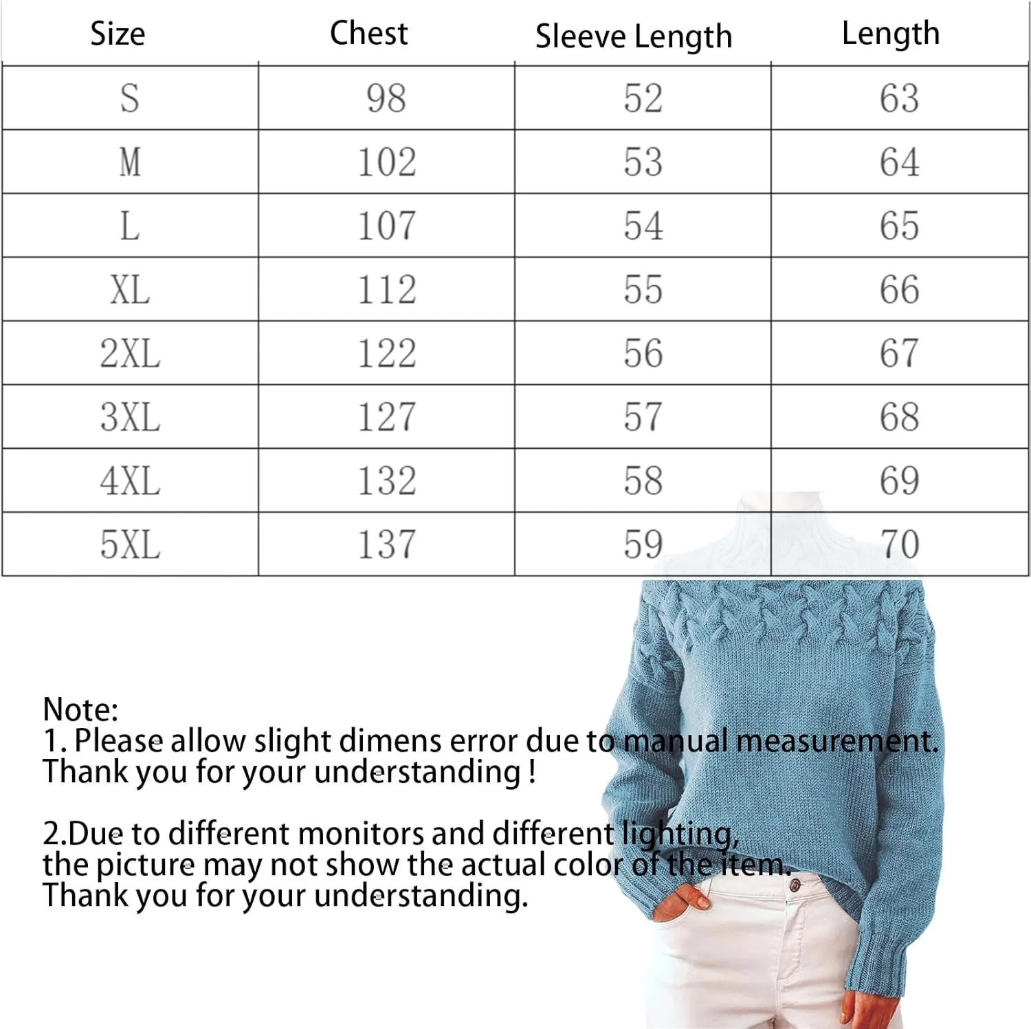 Womens Turtleneck Long Sleeve Solid Comfy Cable Knit Sweater, Slouchy Knit Chunky Sweater, Womens Turtleneck Sweater