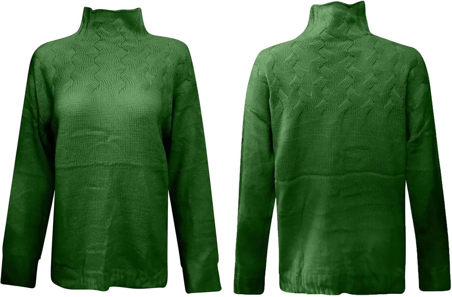 Womens Turtleneck Long Sleeve Solid Comfy Cable Knit Sweater, Slouchy Knit Chunky Sweater, Womens Turtleneck Sweater