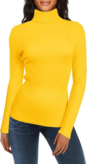 Womens Turtleneck Long Sleeve Sweater Casual Ribbed Thermal Fitted Sweaters Chunky Cable Knit Sweater Pullover 2025