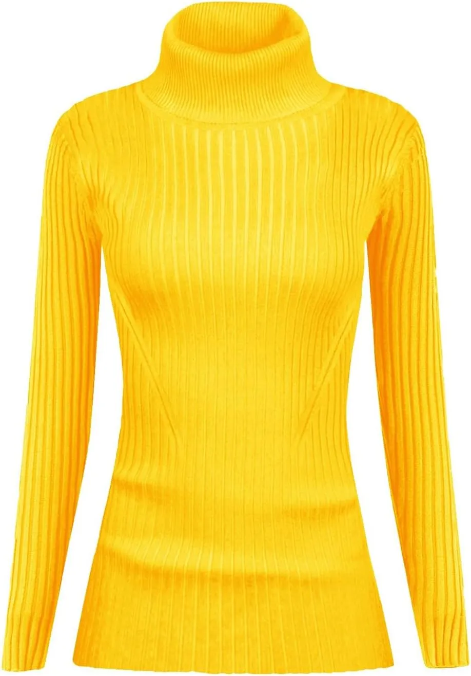 Womens Turtleneck Long Sleeve Sweater Casual Ribbed Thermal Fitted Sweaters Chunky Cable Knit Sweater Pullover 2025