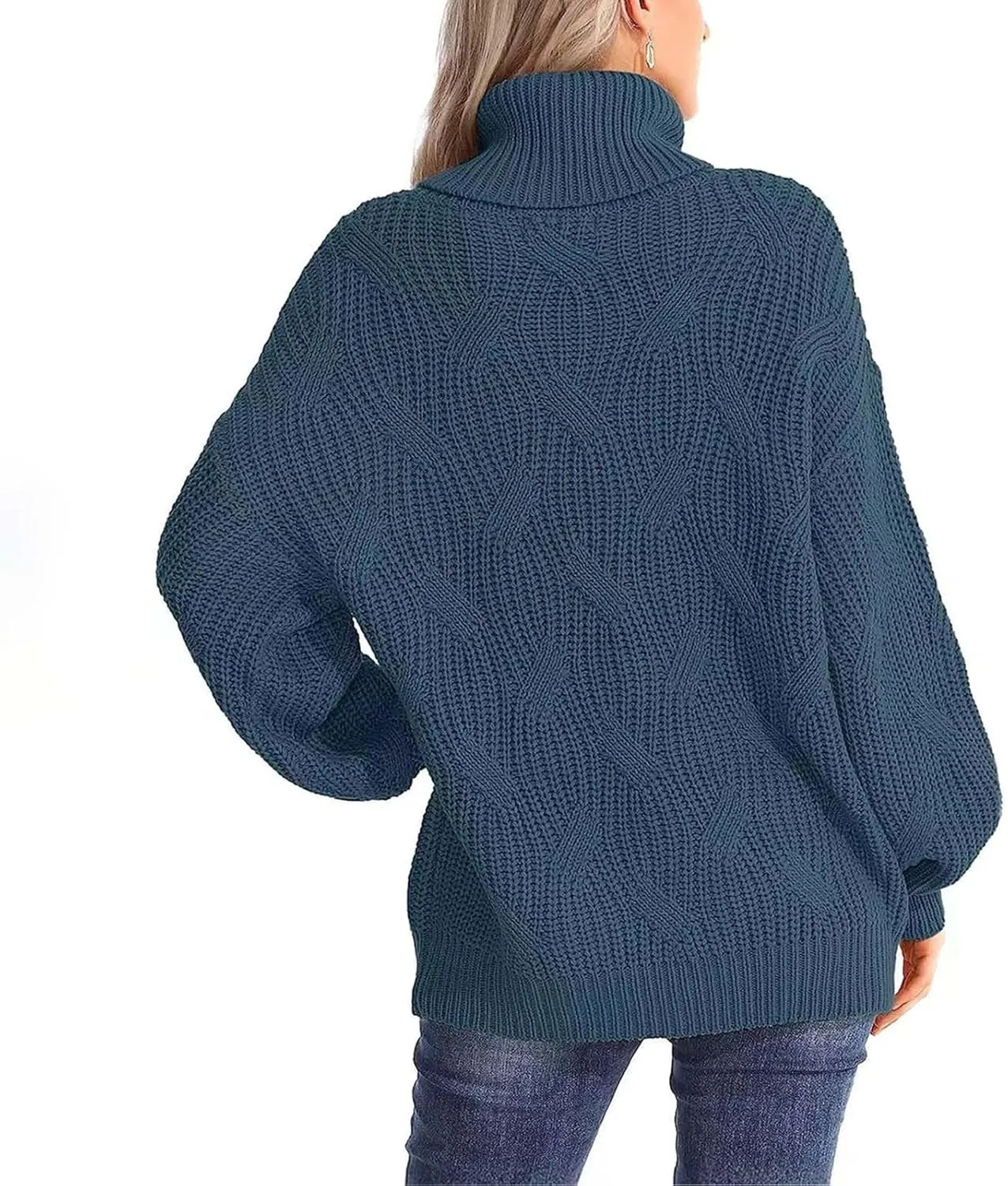 Womens Turtleneck Oversized Sweaters Chunky Long Sleeve Loose Casual Pullover 2023 Fashion Slouchy Knit Jumper Tops