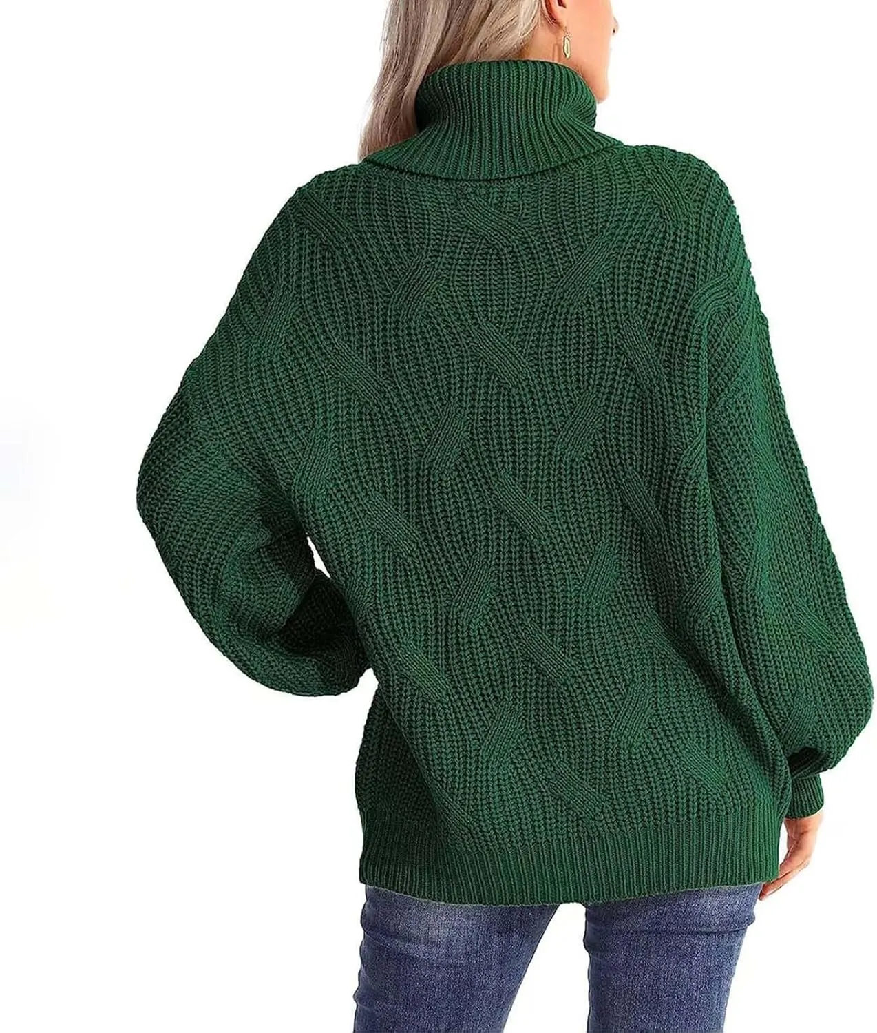 Womens Turtleneck Oversized Sweaters Chunky Long Sleeve Loose Casual Pullover 2023 Fashion Slouchy Knit Jumper Tops