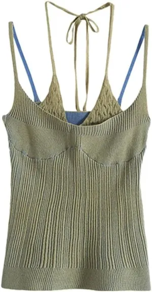 Women's Vintage Faux Two-Piece Crochet Camisole