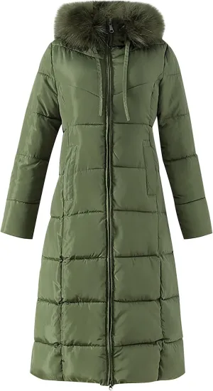 Women's Water proofLong Puffer Jacket Thickened Down Jacket Warm Winter Coat Over Knee Slim Long Down Coat