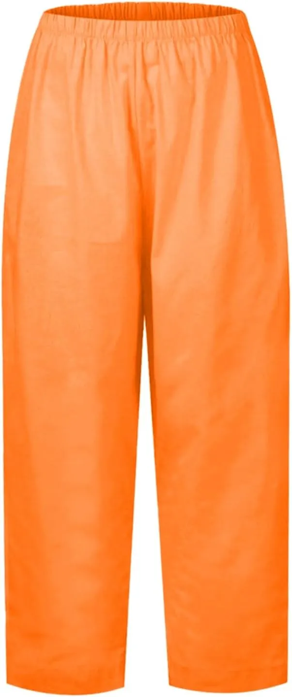 Women's Wide Leg Sweatpants Winter Rayon Sports Pants with Pockets Straight Leg Elastic Waist