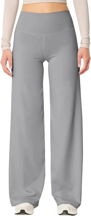 Womens Wide Leg Yoga Pants Stretch High Waist Baggy Workout Pants Tummy Control Gym Trouser Pants 2025