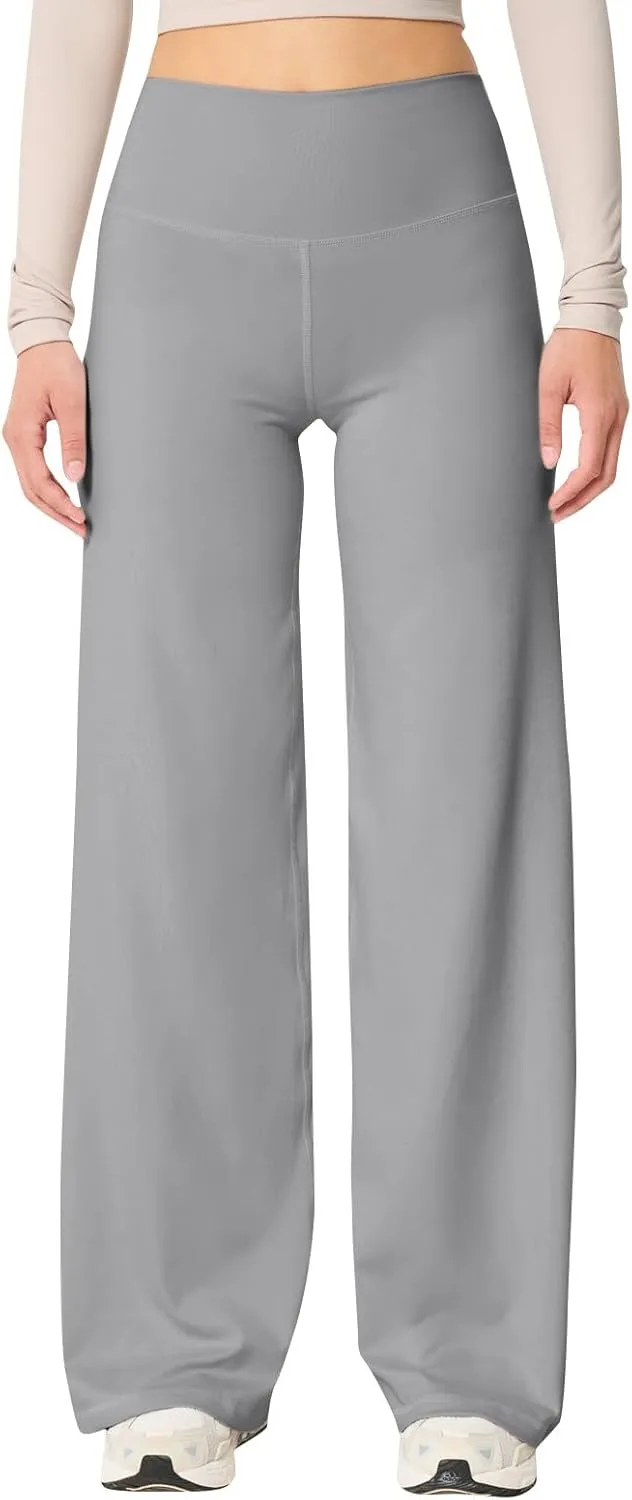 Womens Wide Leg Yoga Pants Stretch High Waist Baggy Workout Pants Tummy Control Gym Trouser Pants 2025